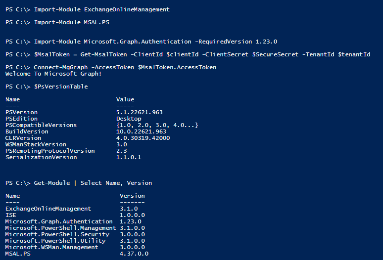 Issues Connecting To Microsoft graph Module Issue 1863 Issues connecting to microsoft graph module issue 1863